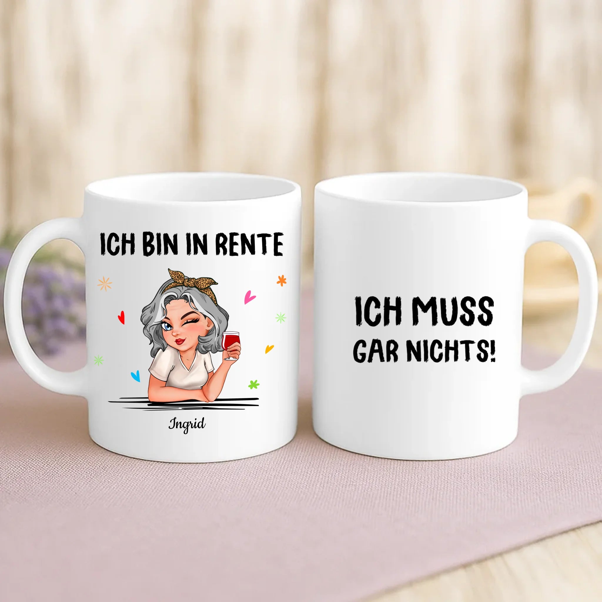 Weiße Tasse mit personalisiertem Spruch und Namen – individuelle Geschenkidee von Love & Faith