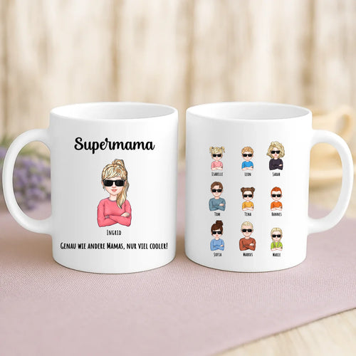 Weiße Tasse mit personalisiertem Spruch und Namen – individuelle Geschenkidee von Love & Faith