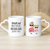 Weiße Tasse mit Herzhenkel und personalisiertem Namen – romantische Geschenkidee von Love & Faith