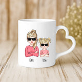 Weiße Tasse mit Herzhenkel und personalisiertem Namen – romantische Geschenkidee von Love & Faith