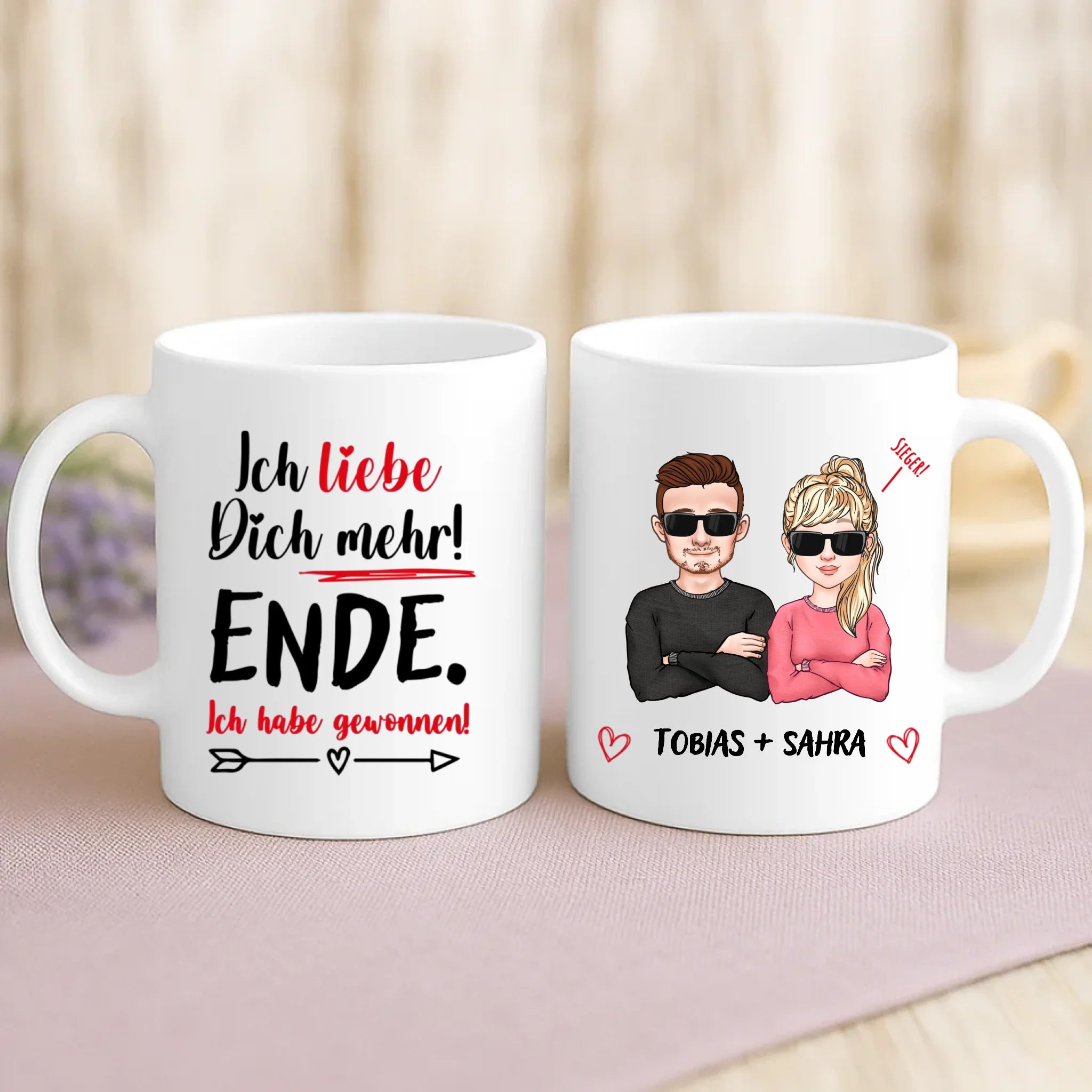 Personalisierte Tasse Gewonnen mit Foto für Paare