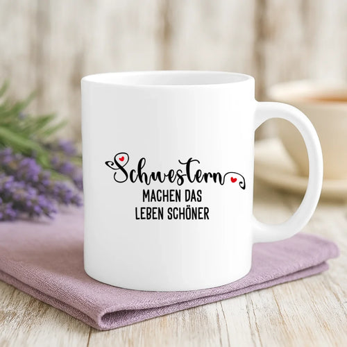 Personalisierte Tasse mit Druck für Schwestern – Schwestern – Motiv 2