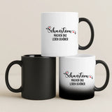 Magische Tasse mit Thermo-Farbwechsel und personalisiertem Namen – witzige Geschenkidee von Love & Faith
