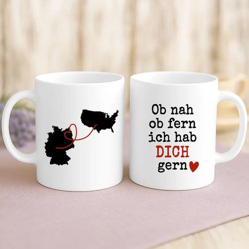 Personalisierte Tasse mit Druck für die Familie – Ob nah ob fern