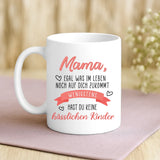 Weiße Tasse mit personalisiertem Spruch und Namen – individuelle Geschenkidee von Love & Faith