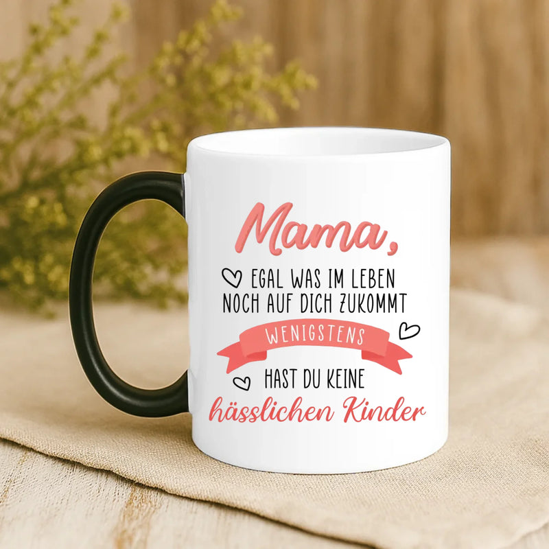 Magische Tasse mit Thermo-Farbwechsel und personalisiertem Namen – witzige Geschenkidee von Love & Faith