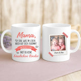 Weiße Tasse mit personalisiertem Spruch und Namen – individuelle Geschenkidee von Love & Faith