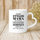 Weiße Tasse mit Herzhenkel und personalisiertem Namen – romantische Geschenkidee von Love & Faith