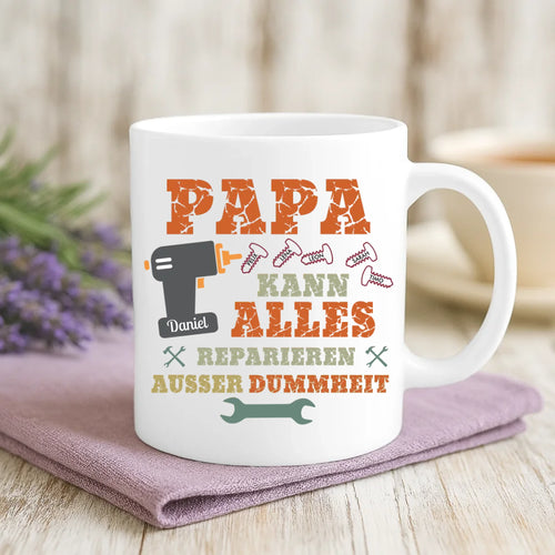 Personalisierte Tasse mit Druck für Papa – Meister Papa – Motiv 2