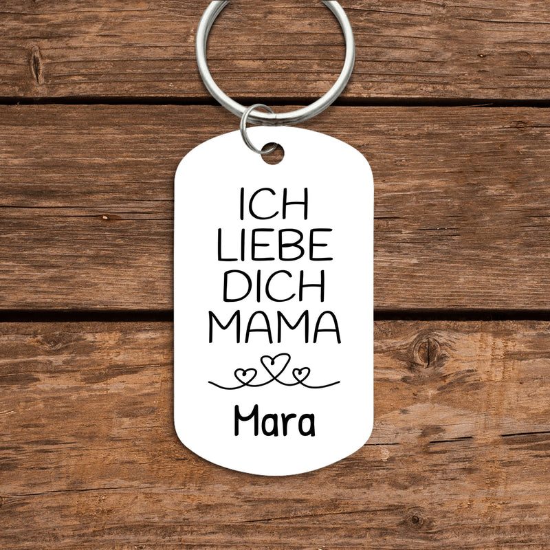Schlüsselanhänger "Ich liebe dich Mama" Muttertagsgeschenk Idee von Love & Faith personalisiert