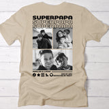 Beiges Unisex T-Shirt mit Supermama Backprint und eigenem Foto personalisierte Geschenkidee von Love & Faith