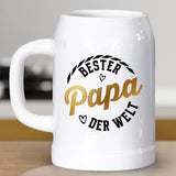 Bester Papa - Personalisierter Bierkrug aus Keramik für Papa