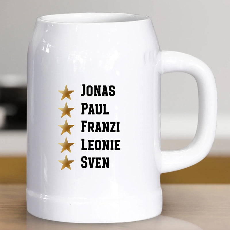 Bester Papa - Personalisierter Bierkrug aus Keramik für Papa