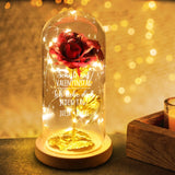 Ewige Rose "Scheiß auf Valentinstag" in der Glaskuppel mit LED Licht personalisiert als Geschenk für Partner zum Anti-Valentinstag von Love & Faith