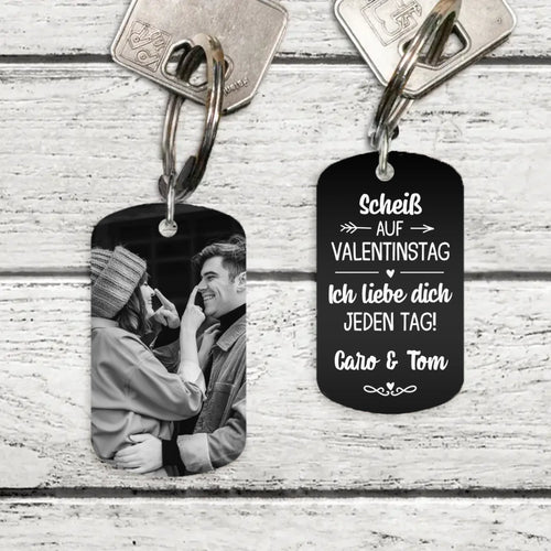 Valentinstag - Paar- Schlüsselanhänger (Gravur - Schwarz/Weiß)