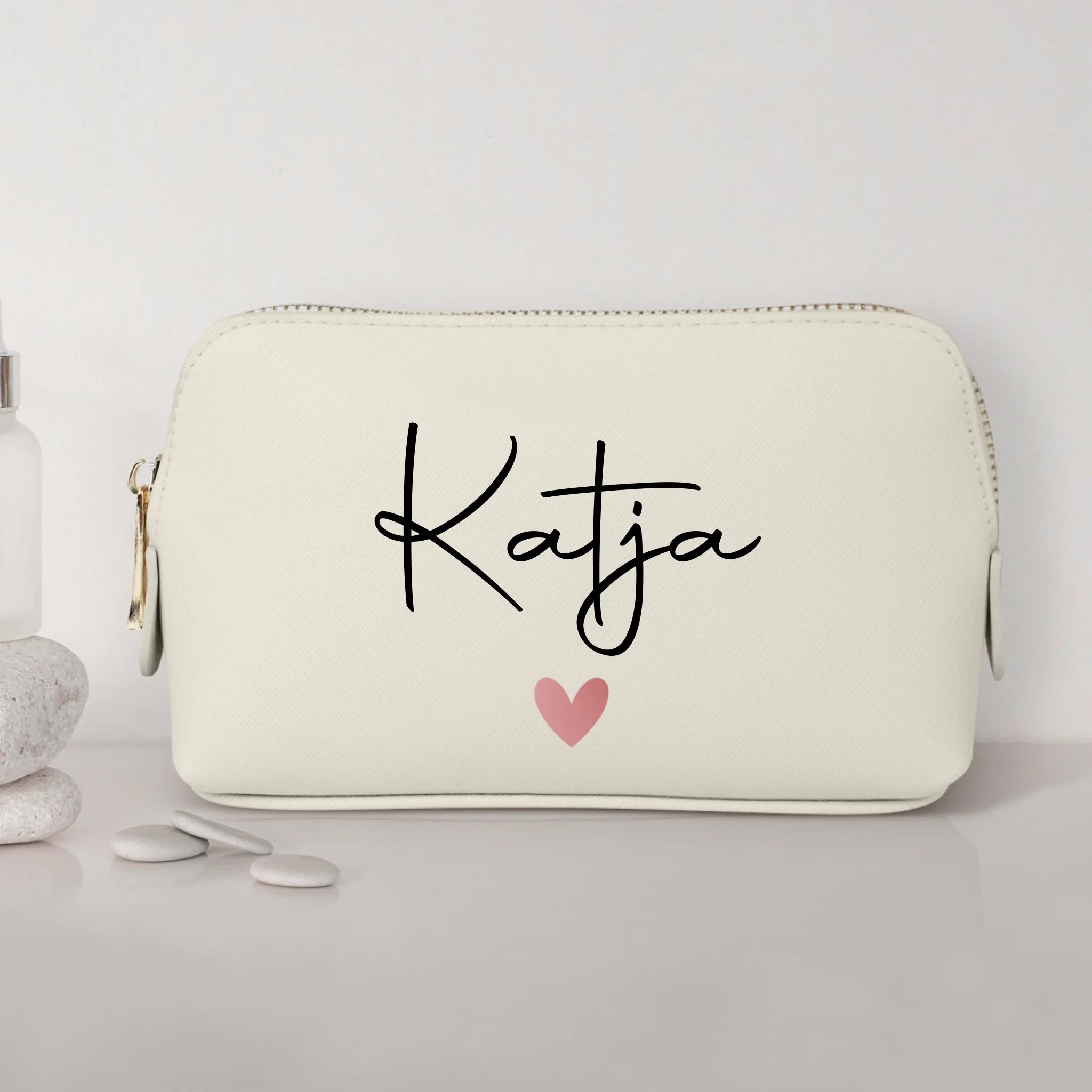 Mein Krimskrams - Personalisierte PU Kosmetiktasche mit Namens-Glanzfolie