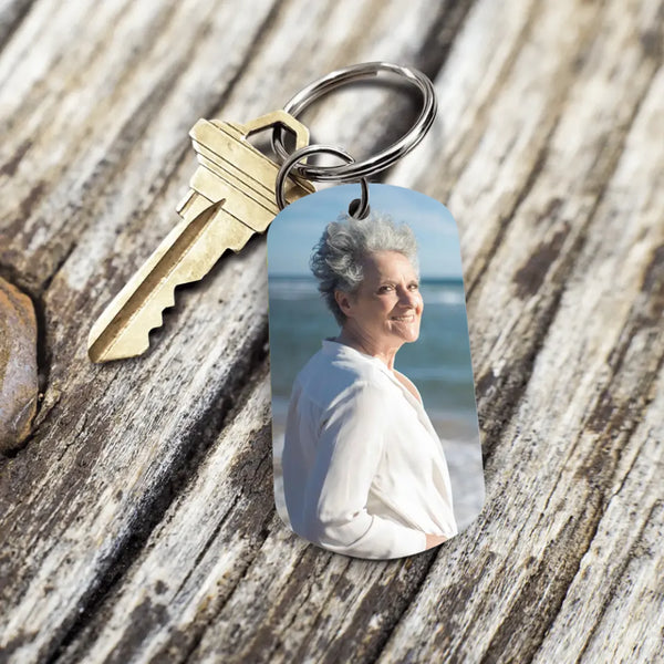Trauer Schlüsselanhänger mit Foto für Andenken als Verstorbene als Beerdigungsgeschenk von Love & Faith