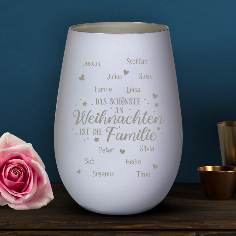 Das Schönste an Weihnachten - Familien-Windlicht