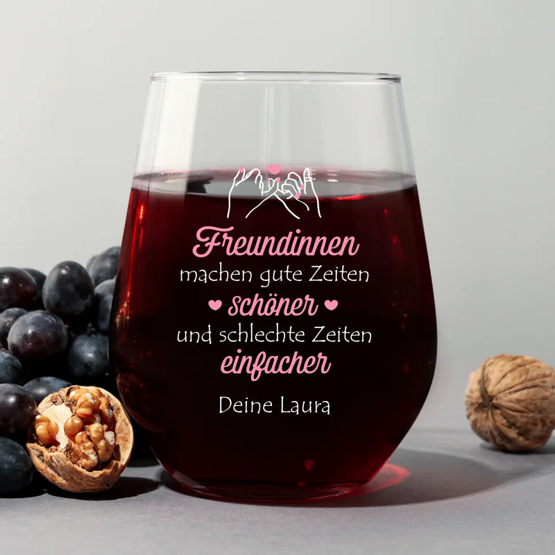 Weintumbler für Freundinnen mit Namen und persönlichem Text gestalten von Love & Faith