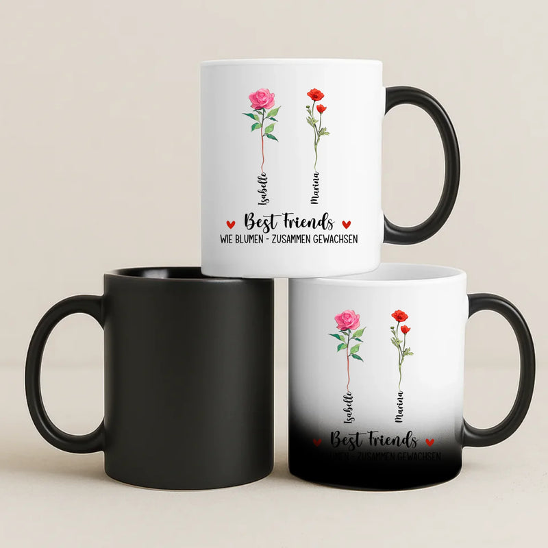 Personalisierte Tasse mit Blumen für beste Freunde von Love & Faith