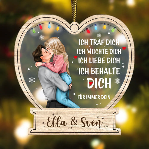 Herz Weihnachtsornament zum selbst PErsonalisieren für verliebte Paare zum ersten Weihnachten feiern von Love & Faith