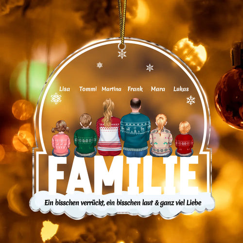 Personalisierter Weihnachtsbaumschmuck mit Namen für die Familie – Weihnachten bei uns