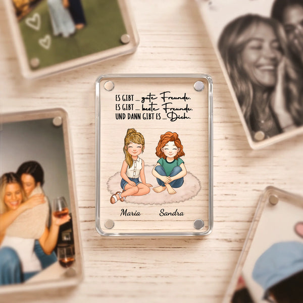 Acrylmagnet für Kühlschrank als Freundin Geschenk personalisiert von Love & Faith