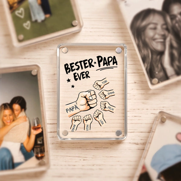 Acrylmagnet für Kühlschrank für bester Papa Geschenk personalisiert von Love & Faith