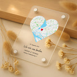 Acrylmagnet mit Paar Treffpunkt und Jahrestag personalisiert von Love & Faith