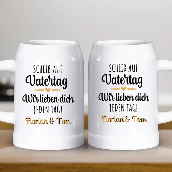 Vatertag - Personalisierter Bierkrug aus Keramik zum Vatertag