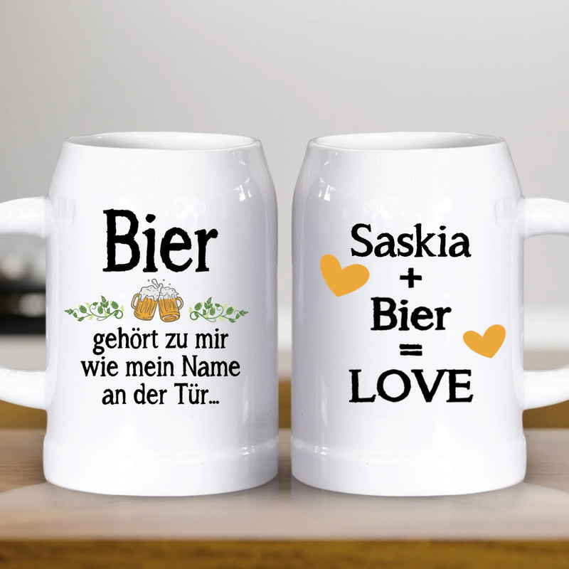 Bier gehört zu mir - Individueller Bierkrug