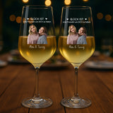 2er Set Personalisierte Foto Weingläser für Freundinnen zum Danke sagen von Love & Faith