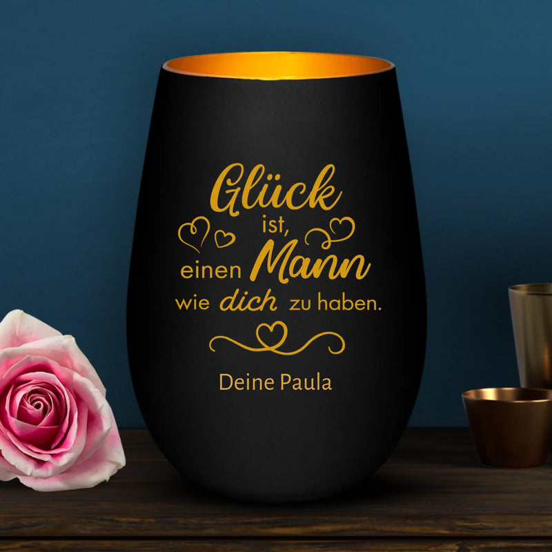 Glück ist ... - Paar-Windlicht