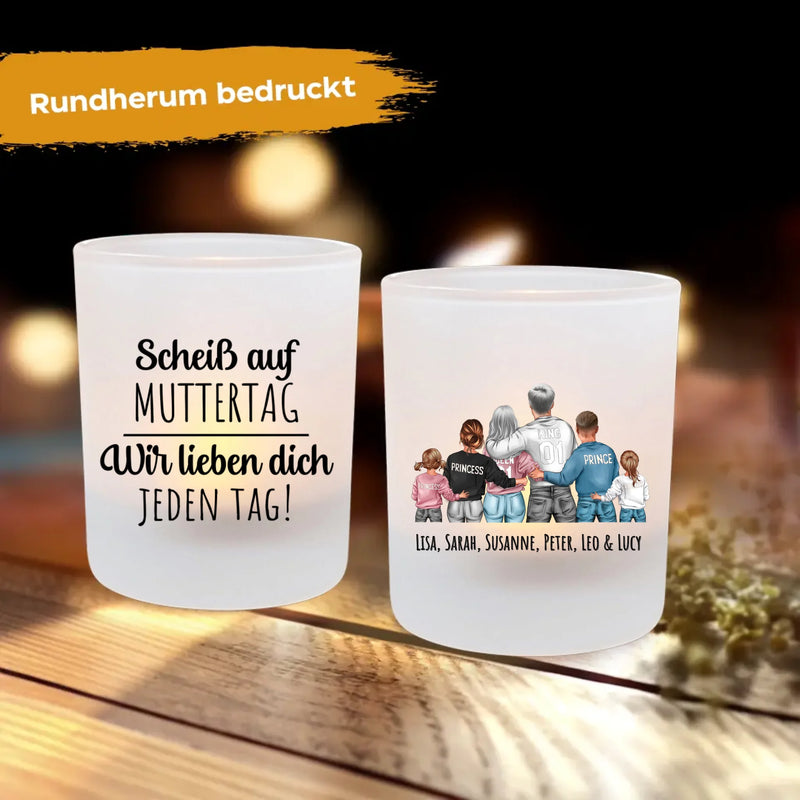 Unsere Mama - Personalisierter Teelichthalter für Mama