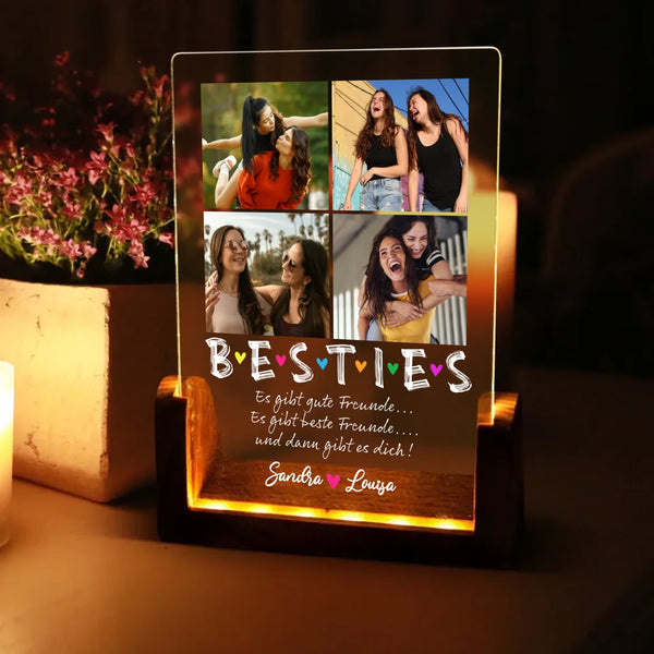 Personalisierter LED Aufsteller für Freunde, Familie und Kollegen mit Foto Upload von Love & Faith