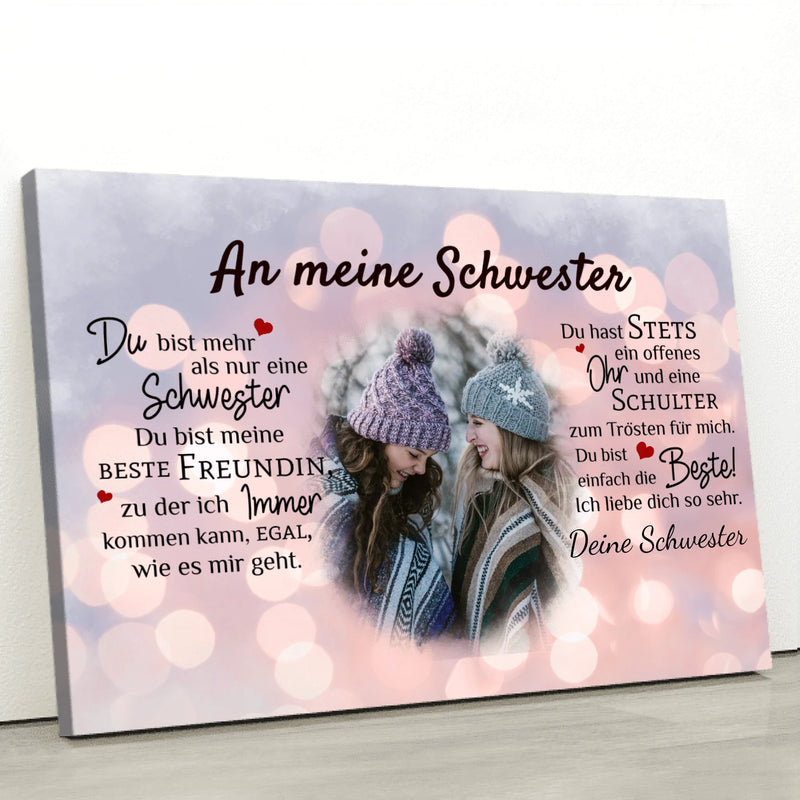 An meine Schwester - Geschwister-Leinwand
