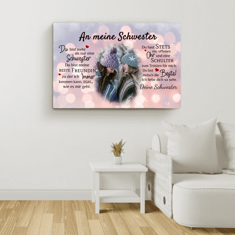 An meine Schwester - Geschwister-Leinwand