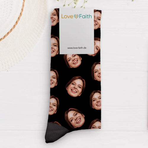 Socken mit eigenen Fotos gestalten 35-38 individuell gedruckt von Love & Faith