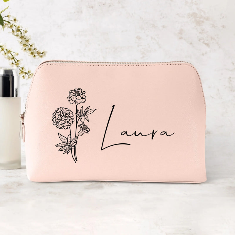 3l rosa Kosmetiktasche aus PU Leder mit Name personalisiert von Love & Faith personalisiert