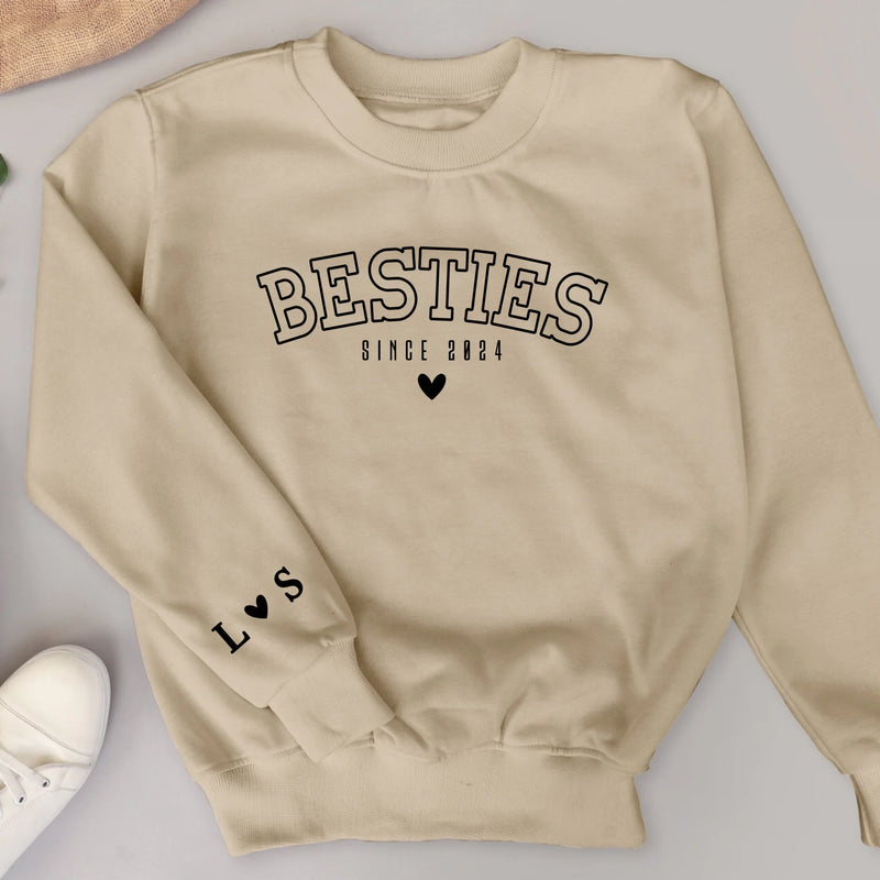 Besties forever - Personalisierter Premium Sweater für Freundinnen und Schwestern