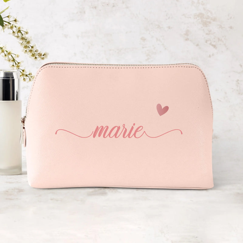 3l rosa Kosmetiktasche aus PU Leder mit Name personalisiert von Love & Faith personalisiert