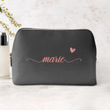 3l schwarz Kosmetiktasche aus PU Leder mit Name personalisiert von Love & Faith personalisiert