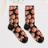 Socken mit eigenen Fotos  im Cartoon Stil 35-38 individuell gedruckt von Love & Faith
