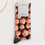 Socken mit eigenen Fotos  im Cartoon Stil 39-42 individuell gedruckt von Love & Faith