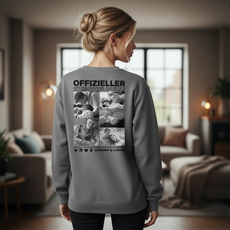 Offizieller Kuschelpulli mit Fotos für Paare personalisiert gestalten mit Love & Faith