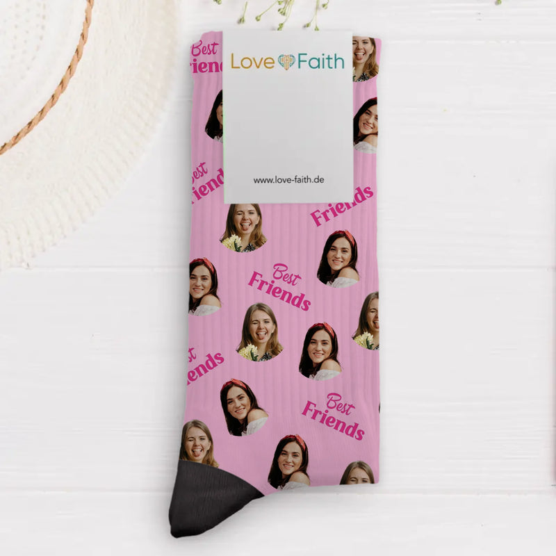 Socken mit eigenen Fotos für Freundinnen 39-42 individuell gedruckt von Love & Faith