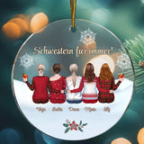 Personalisierbarer Weihnachtsbaumanhänger mit Illustrationen für Familie zu Weihnachten von Love & Faith