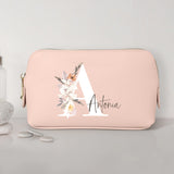 rosa PU Kosmetiktasche 0,75 Liter klein mit Initiale und Name personalisiert von Love & Faith