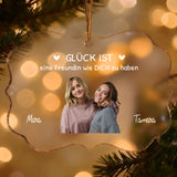 Personalisierter Acryl Weihnachtsbaumschmuck mit Foto für Freundinnen – Beste Freundinnen – Motiv 3
