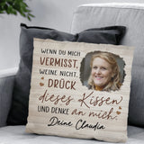 40x40cm Kissen personalisiert mit Foto und Spruch von Love & Faith